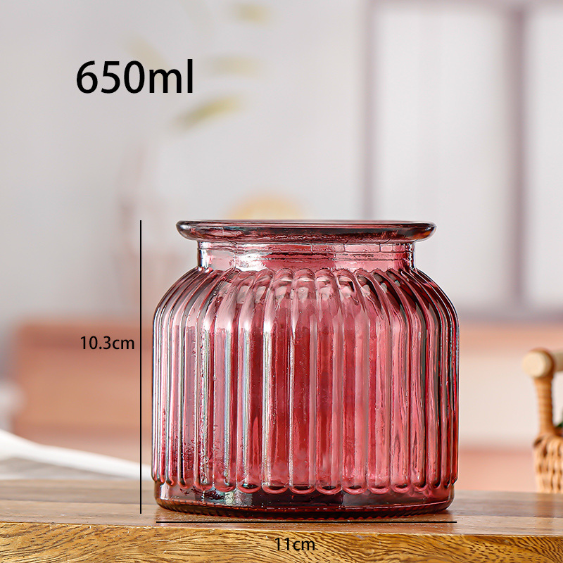 Fábrica al por mayor cosecha Festival gran boca calabaza decorativa botella de vidrio botella de almacenamiento jarra color florero corcho cubierta almacenamiento de calcio de sodio