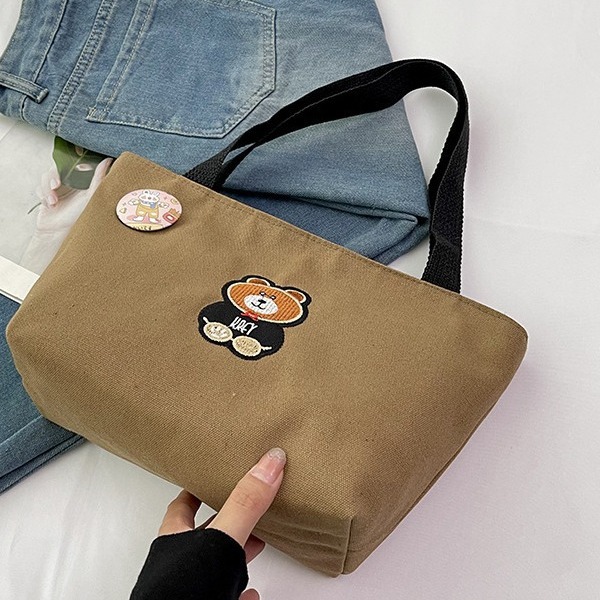 Nuevo bolso de mano para mujeres que van al trabajo y a la escuela, bolso de almacenamiento de almuerzo para viajar, bolsa de lona de gran capacidad