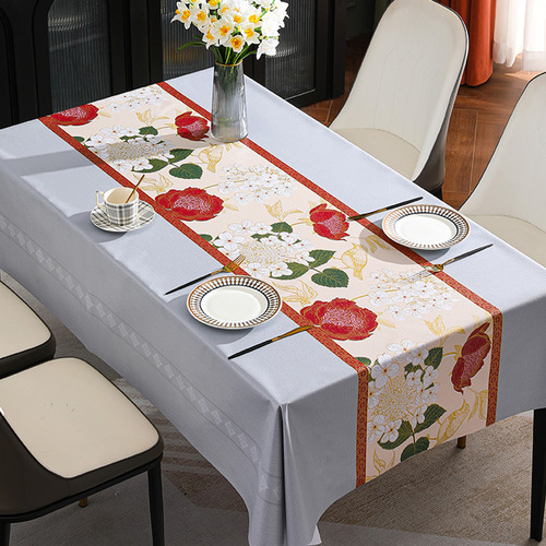 Benzhi new national color Tianxiang tablecloth wholesale waterproof and oil-proof no-wash Chinese classical PVC tablecloth table mat