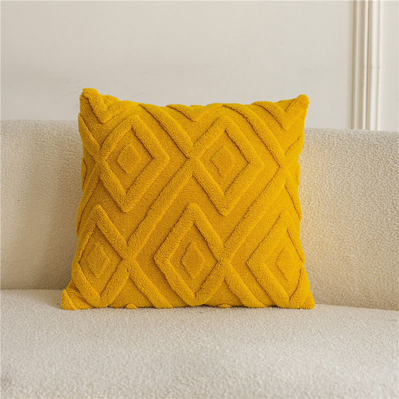 Cojín de sofá de felpa de color sólido, moderno y minimalista, para sala de estar, decoración de habitación modelo, cojín para cabecera