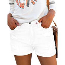 V 60351 High waist French denim shorts ��ʽ��������ţ�ж̿�