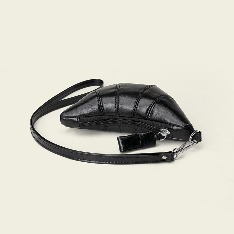 Bolso de croissant Kson 2024 nicho mini estuche para llaves retro lápiz labial bolsa para auriculares cuello colgante monedero decoración Xiaobai