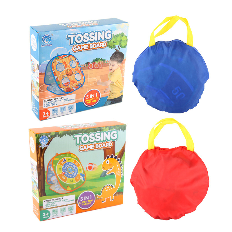 Los niños de exportación transfronteriza de interior y al aire libre deportes juguetes competitivo lanzando bolsa de arena dinosaurio animal tienda plegable tres en uno