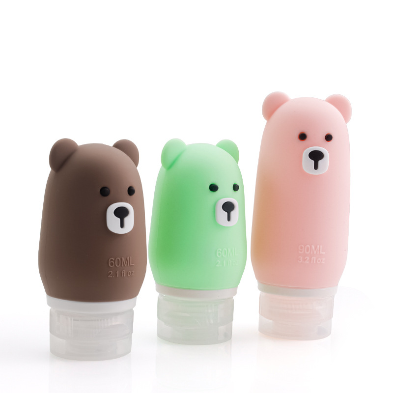 卡通小熊分装瓶 软硅胶收纳瓶 出差旅行必备化妆品洗发水分装瓶