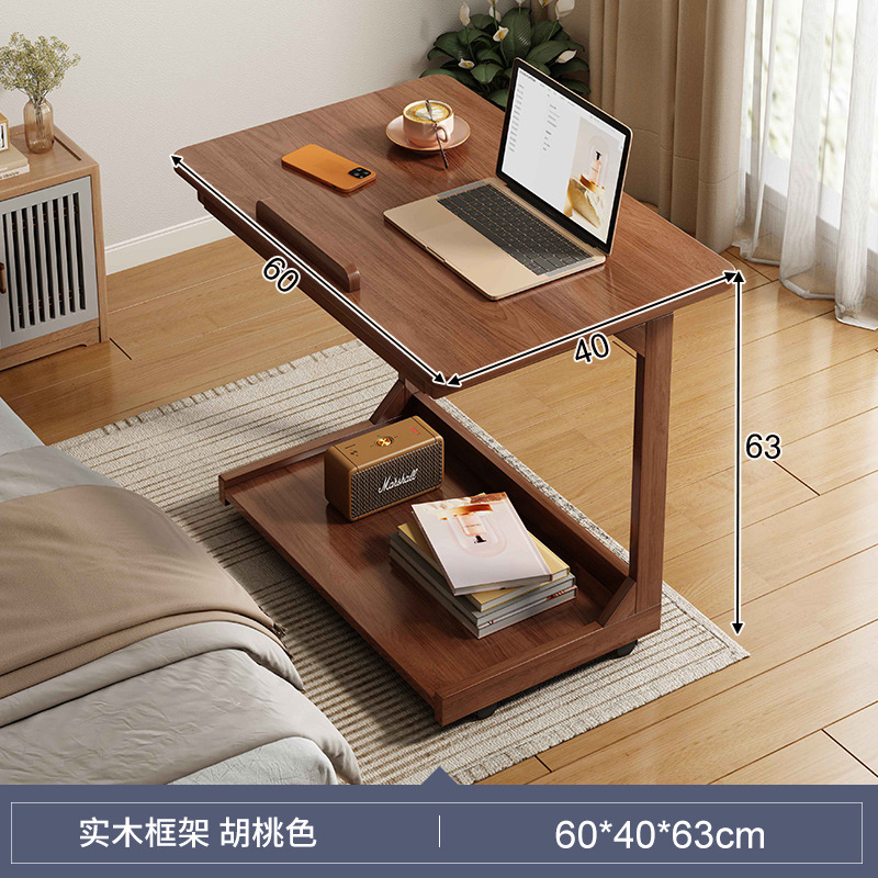 Mesa de computadora con patas de madera maciza, mesa de cama abatible extraíble, mesa de sofá para el hogar, mesa de té, mesa de cama simple plegable