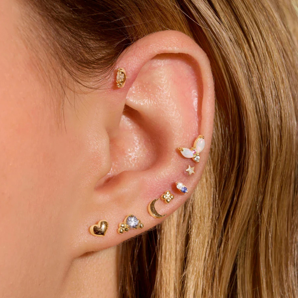2g Weight Ear Studs Classification 1 Pair Quantity Daily Occasion 925 Sterling Silver Material Geometric Pattern Women's Gender Plating Design Simple Style Style 1 Pair 925 Sterling Silver Geometric Ear Studs 13