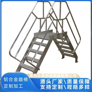 Manufacturer Customized Aluminum Alloy Roof Ladder Workshop Assembly Line Ladder Mobile Safety Work Ladder Platform Climbing Ladder