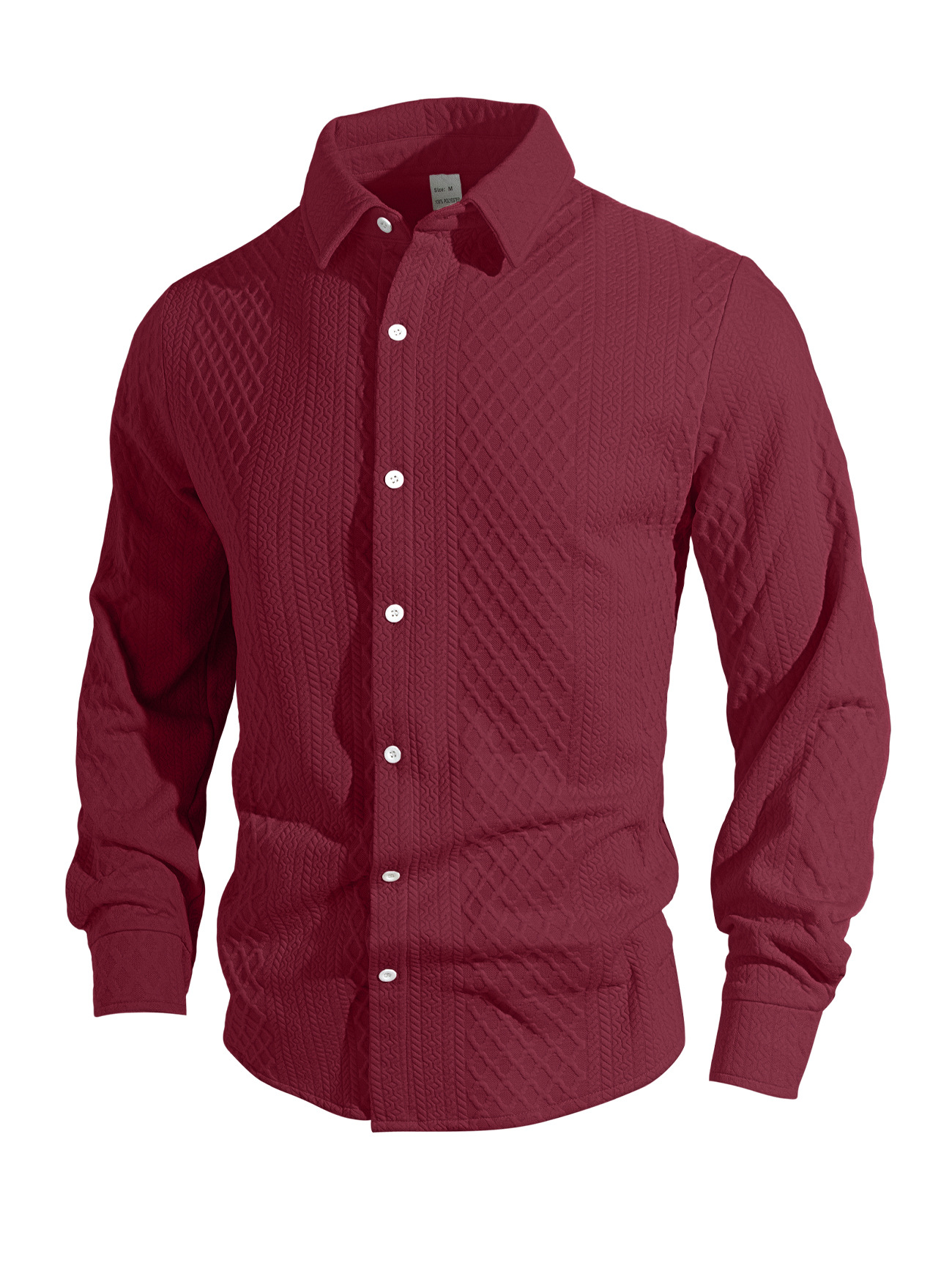 Europa y los Estados Unidos Amazon tejido flor simple botón casuales chaqueta deportiva de negocios hombre camisa transfronteriza de manga larga hombre