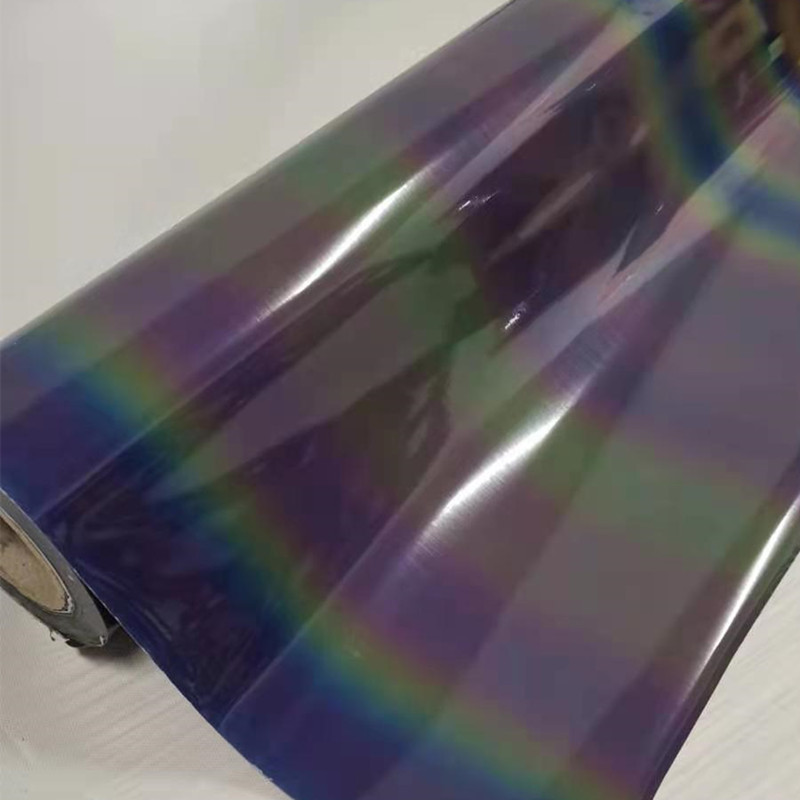 厂家供应七彩反光热贴膜幻彩反光刻字膜服装印花高亮条彩烫画膜