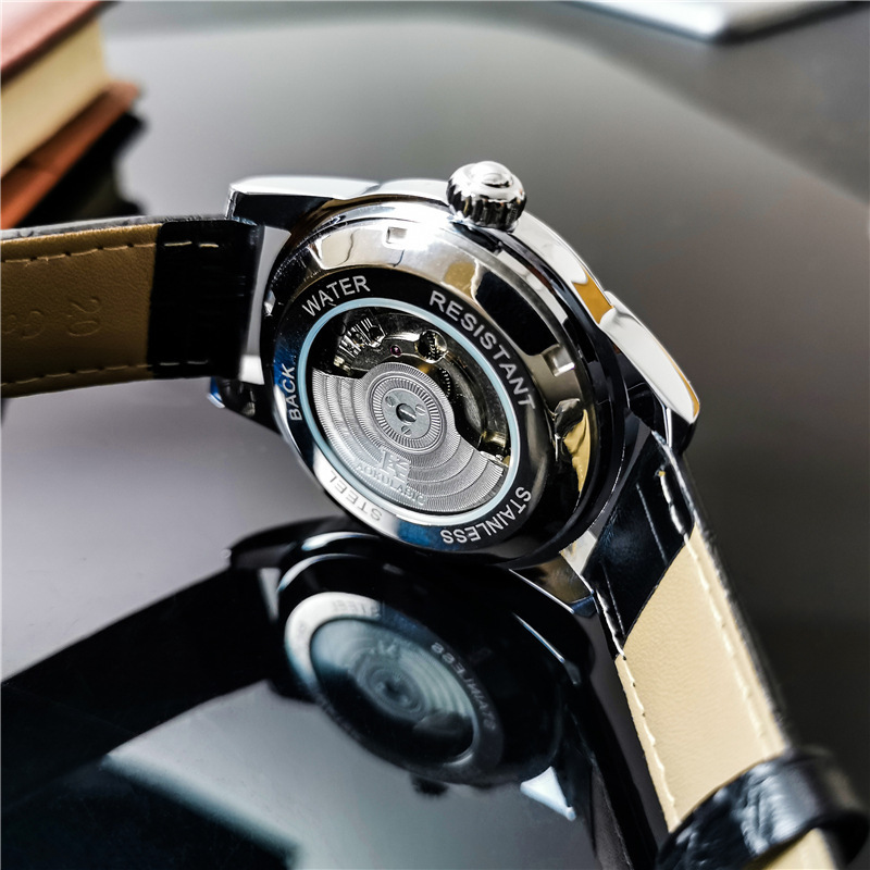 Ogulas reloj hombres de negocios reloj mecánico automático impermeable tourbillon hueco multi-funcional reloj de los hombres 1701