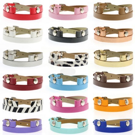 Multi-Color Optional Double Circle Wristband Pu Wristband Double Buckle Bracelet DIY Fashion Bracelet Jewelry Accessories Watch Strap