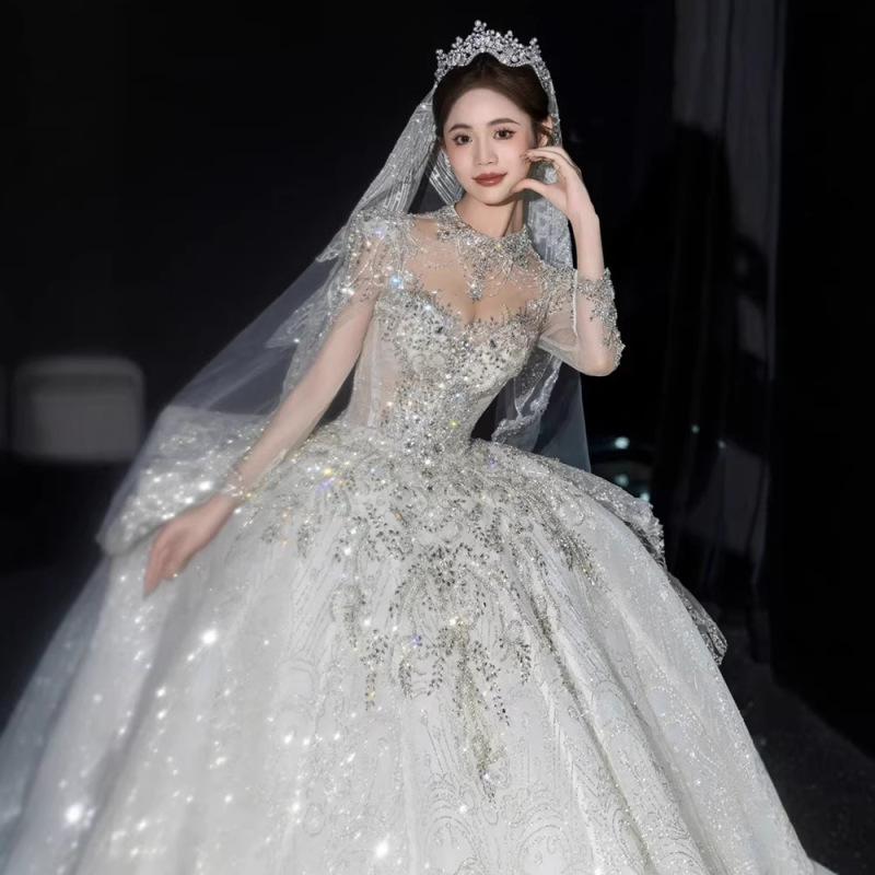 French-Style Wedding Dress for Brides 2026 New Model, High-End Texture, Custom-Made, Heavy Craftsmanship, Plus-Size Maternity European and American Wedding Dress