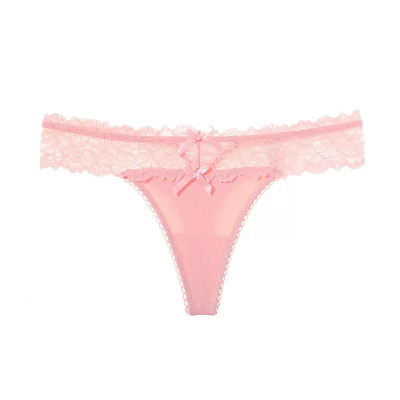Silk Lace Panties, women's sexy thong, lace trim, multi-color S–XL