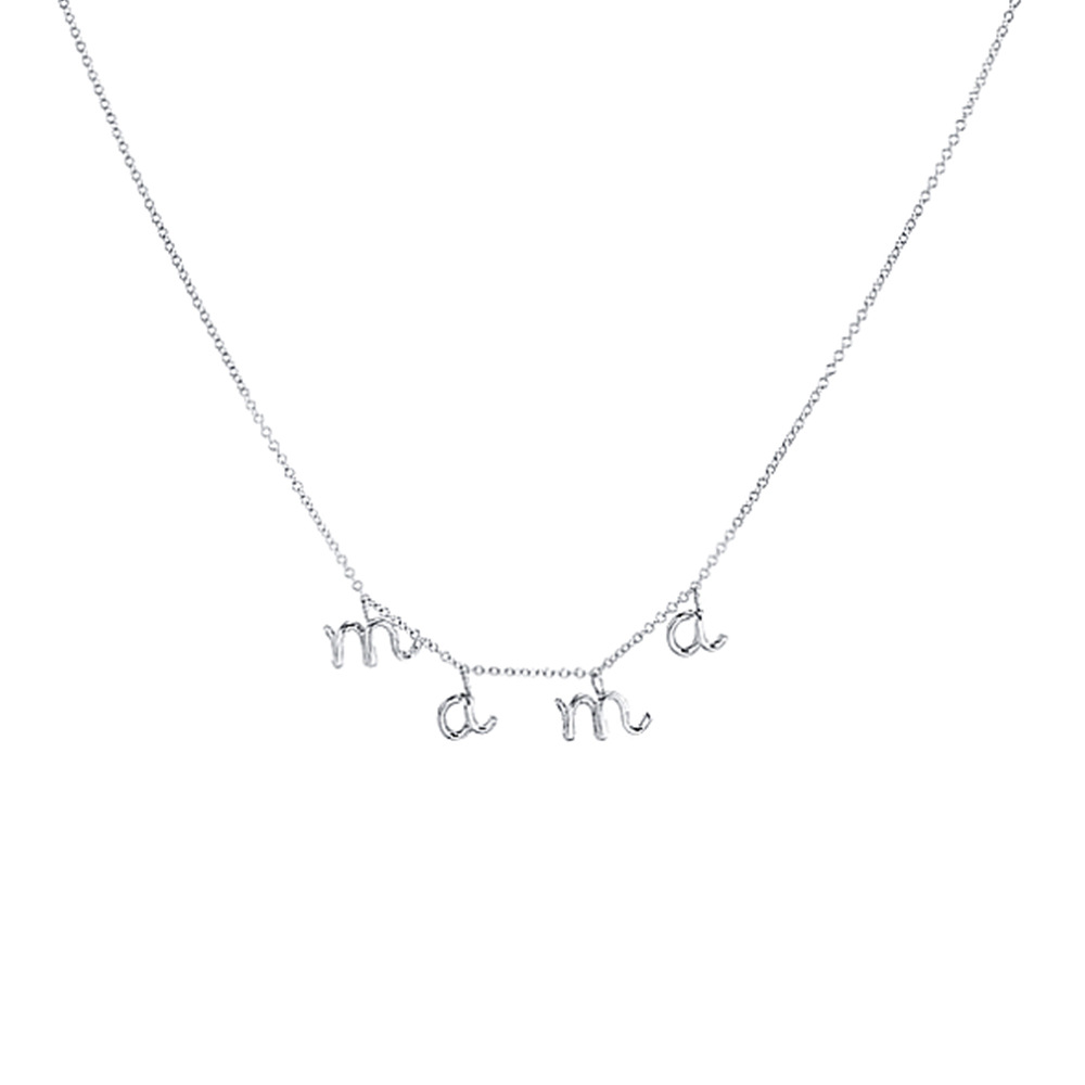 Mama Letter Sterling Silver Plating Necklace display picture 4