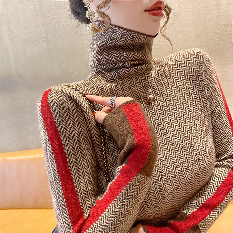 New Year's Red High-End Sweater Women's Turtleneck Bottoming Shirt Fashionable and Stylish 2025 New Autumn and Winter Hot Style Inner Wear New Year's Red High-End Sweater Women's Turtleneck Bottoming Shirt Fashionable and Stylish 2025 New Autumn and Winter Hot Style Inner Wear