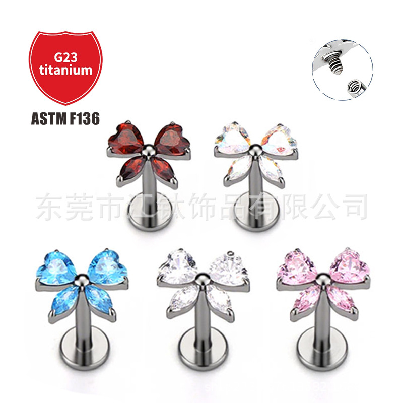 Pointed titanium steel lip stud product view