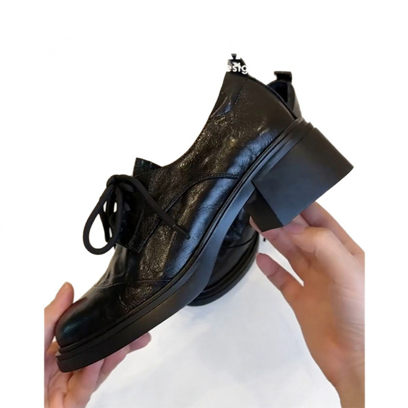 Retro British Style Chunky Loafers For Women With Round Toe_voghion.com