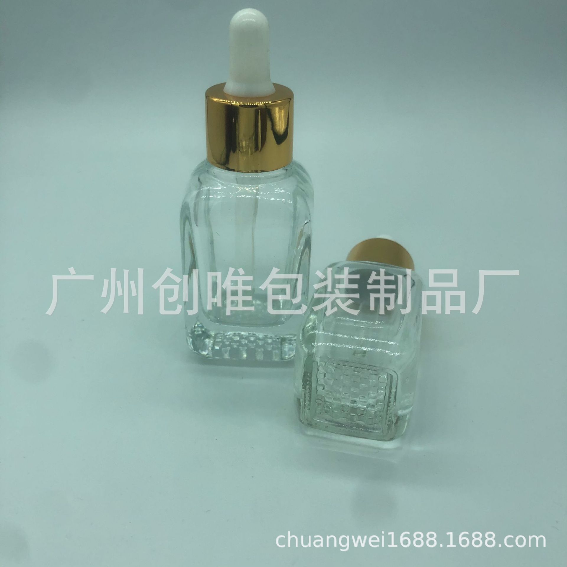 方形玻璃分装瓶精华液瓶玻璃滴管瓶10毫升玻璃精油方瓶20ml30毫升