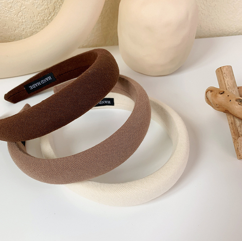 奶茶咖色系發(fā)箍時尚海綿頭箍高顱頂發(fā)卡少女麻花珍珠發(fā)箍日韓發(fā)飾