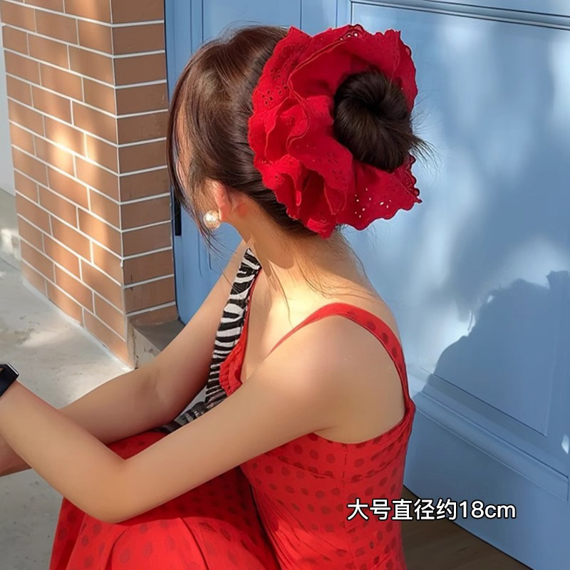 Encaje blanco francés, lazo para el cabello de intestino grueso, banda de goma femenina, hilo para el cabello de alta calidad, hilo para el cabello de alta elasticidad, hilo para el cabello, accesorios para el cabello