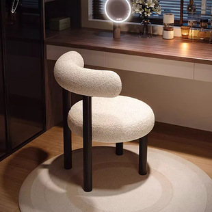 Makeup Chair for Girls' Bedroom, Modern Dressing Table Chair, Dining Chair, High-End Internet Celebrity Chubby Chair, Master Bedroom Manicure Makeup Stool