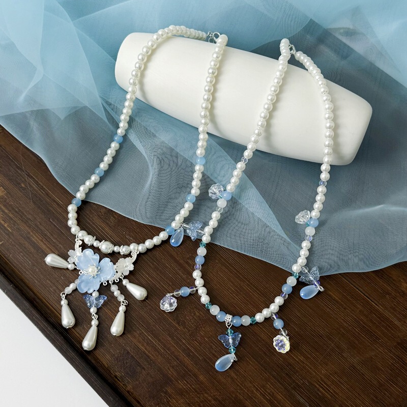 Ancient Style Hanfu Jewelry, Traditional Chinese Jewelry, Blue Fairy-Like National Style Han Elements, Daily Accessories, Chinese-Style Tassel Accessories Ancient Style Hanfu Jewelry, Traditional Chinese Jewelry, Blue Fairy-Like National Style Han Elements, Daily Accessories, Chinese-Style Tassel Accessories
