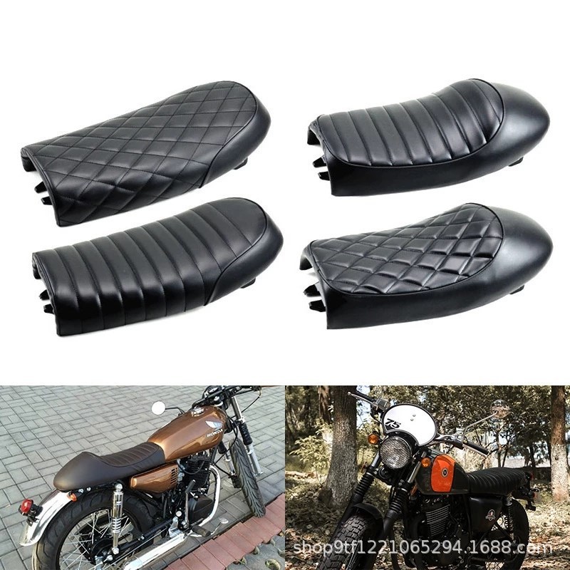 Motorcycle modified retro seat cushion, flat style men's straddle seat cushion, CG125 hump seat cushion