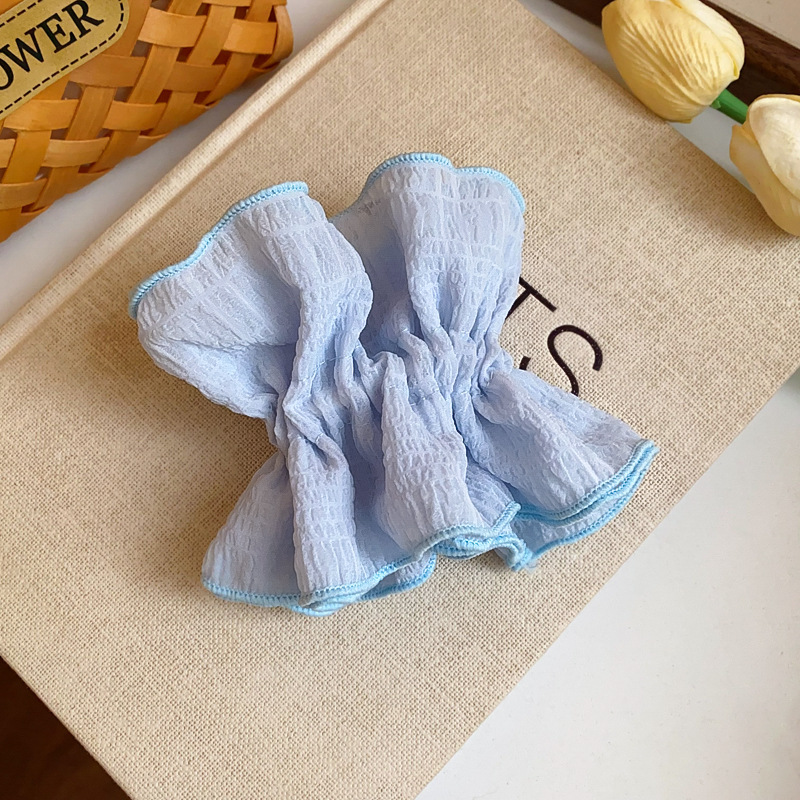 Malla de color caramelo de principios de primavera, orejas de madera de múltiples capas, lazo para el cabello del intestino grueso, cuerda para la cabeza, ambiente perezoso para mujeres, tocado de cuerda para el cabello de cola de caballo