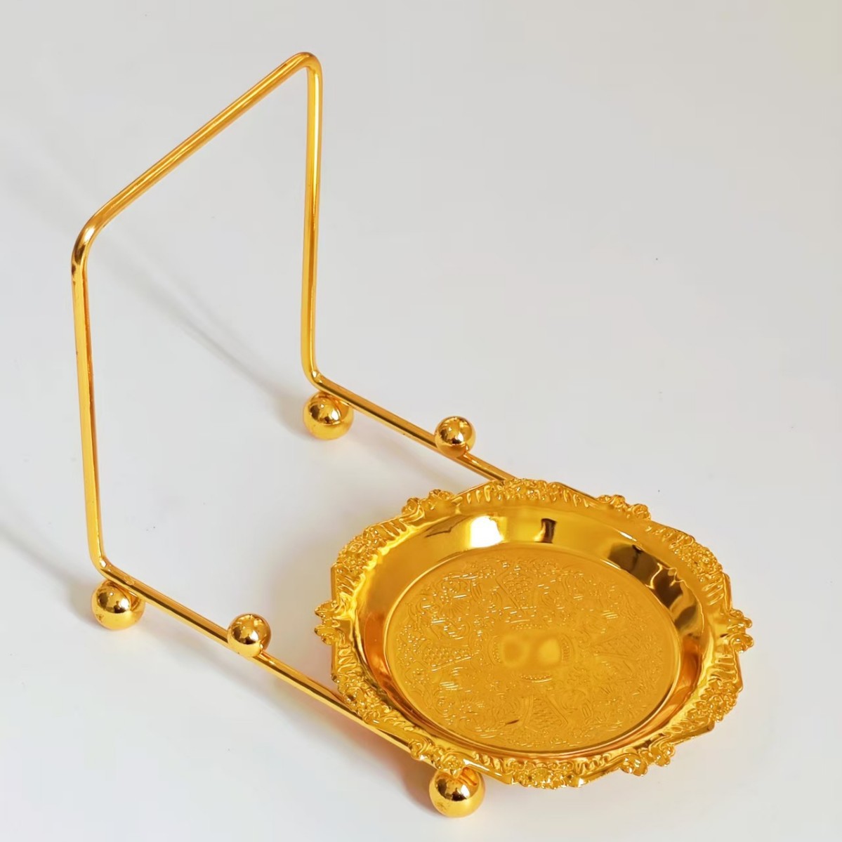 Taza de pájaro, taza de café, rack de almacenamiento, cesto de hierro forjado dorado, rack de drenaje, rack de plato de taza, taza de exhibición