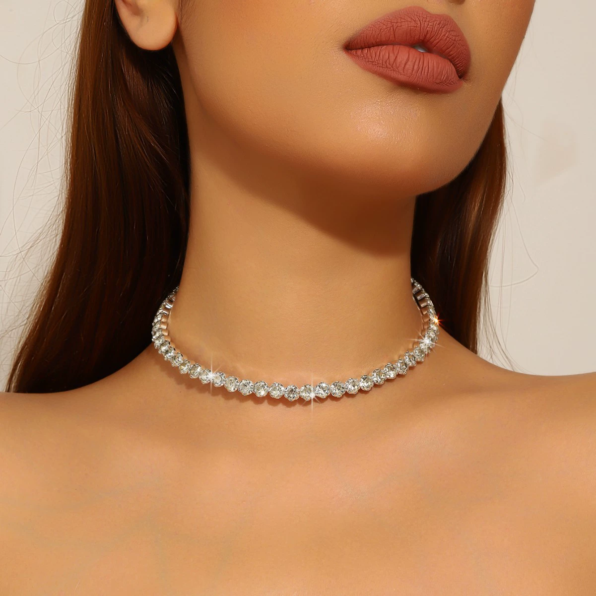 Новые стразы преувеличены большие бриллианты, однорядные украшения, свадебные воротники, ожерелья, женские бриллианты