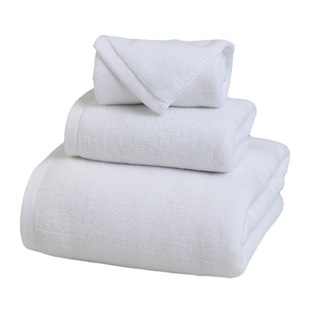 Yiwu Pure Cotton Hotel White Towel Pure Cotton Wholesale Hotel Large Bath Towel Embroidered Logo Hot Spring Bath Towel
