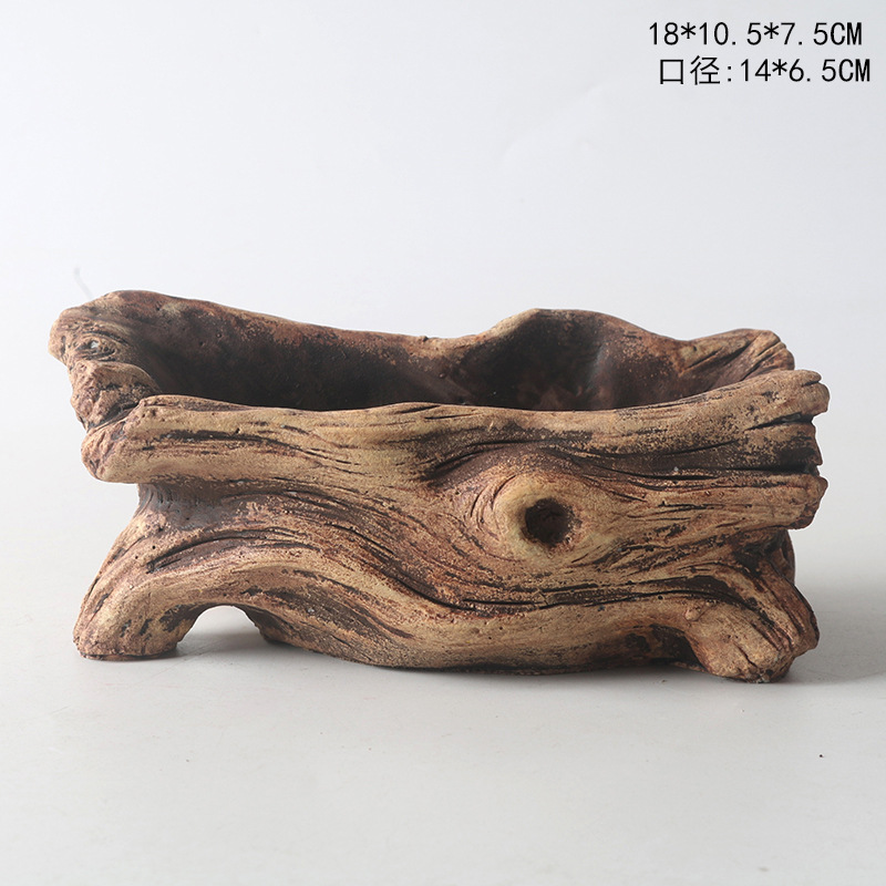 Maceta para Suculentas con Diseño de Raíz de Árbol en Cemento - Para Micro Paisajes, al por Mayor