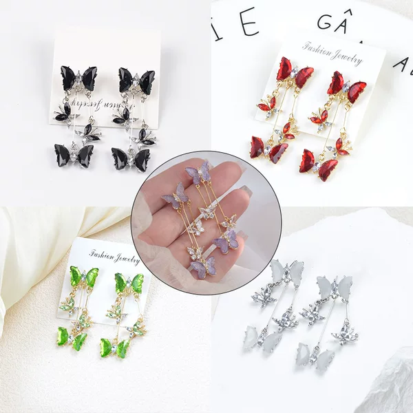 Super fairy-like tassel bow earrings, Chinese style, niche zircon design, unique and elegant long earrings for women