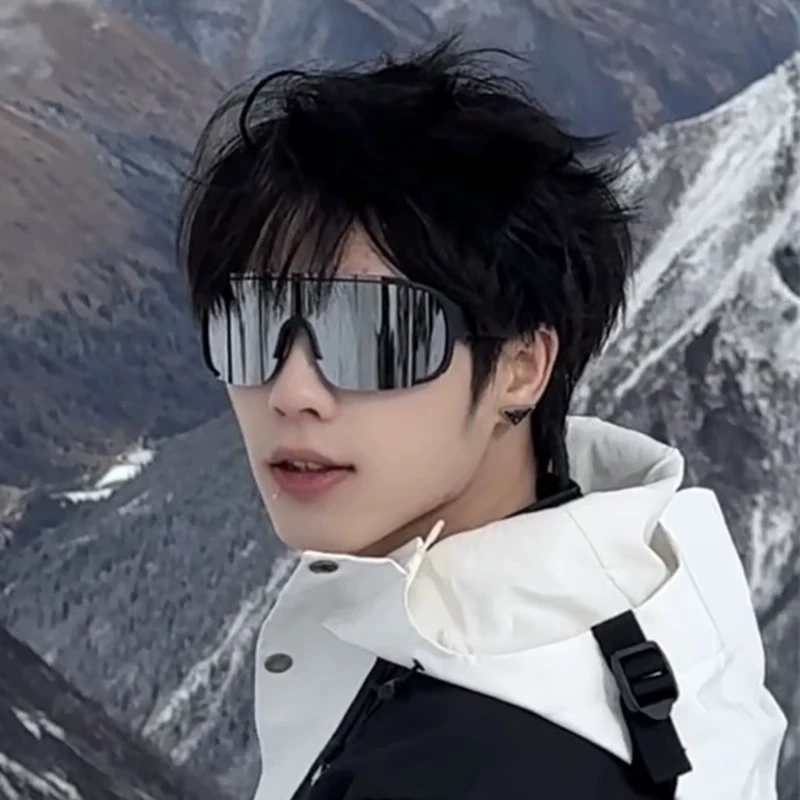 Популярные солнцезащитные очки Xiaohongshu в большой оправе, ветрозащитные очки для езды на велосипеде, альпинизма и бега, красочные модные очки, очки для езды на велосипеде