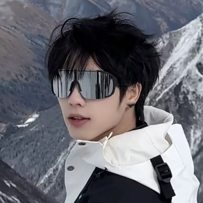 小红书爆款大框太阳镜骑行防风眼镜登山跑步炫彩潮流护目骑行镜