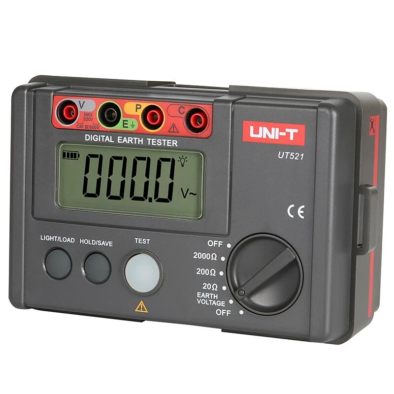 UNI-T Unilide Тестер сопротивления заземления Цифровая изоляция Хранение данных Молниезащита Энергетическое оборудование UT521