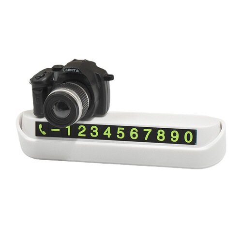 Simulation camera car moving car phone plate license plate number digital ornament car temporary parking plate lady