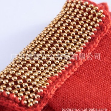 厂家 服饰辅料 铝珠网 铝片网花边点缀绣花花型金边宽花边