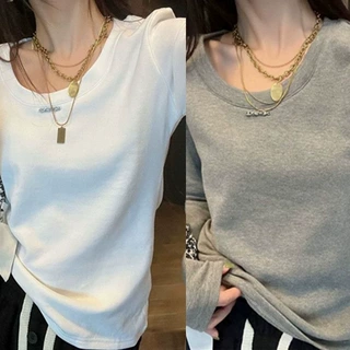 胖mm长袖打底衫女300斤德绒秋冬大码内搭保暖洋气宽松显瘦上衣t恤