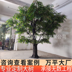 玻璃钢仿真假树榕树室内景观工程装饰金叶榕树户外酒店造景许愿树