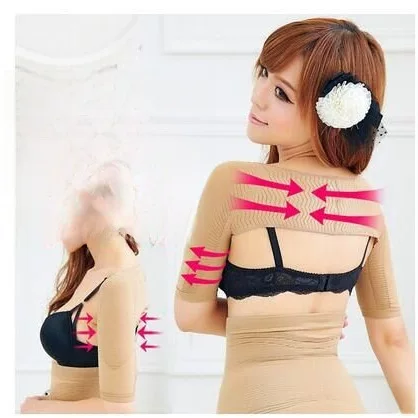 Posture Correction Women's Shapewear Top, Body Shaping Underwear, Anti-Hunchback Pressure Slimming Arm Sleeves, Shaping Shoulder Protector