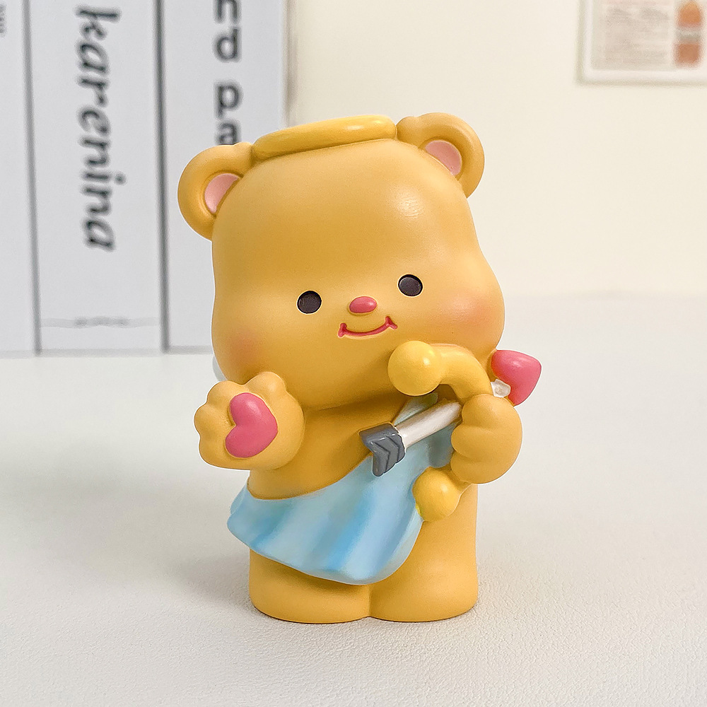 새로운 깜짝 귀여운 버터 베어 블라인드 박스 인스 룸 장식 수지 작은 장식품 어린이날 선물 도매