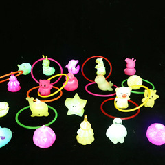 Night market street stall ring plastic cartoon color shell colorful luminous color-changing flash night light street stall wholesale