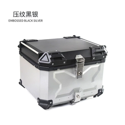 large capacity takeaway box – Motorcycle trunk - motorcycle-embossed-tail-box-silver-55l