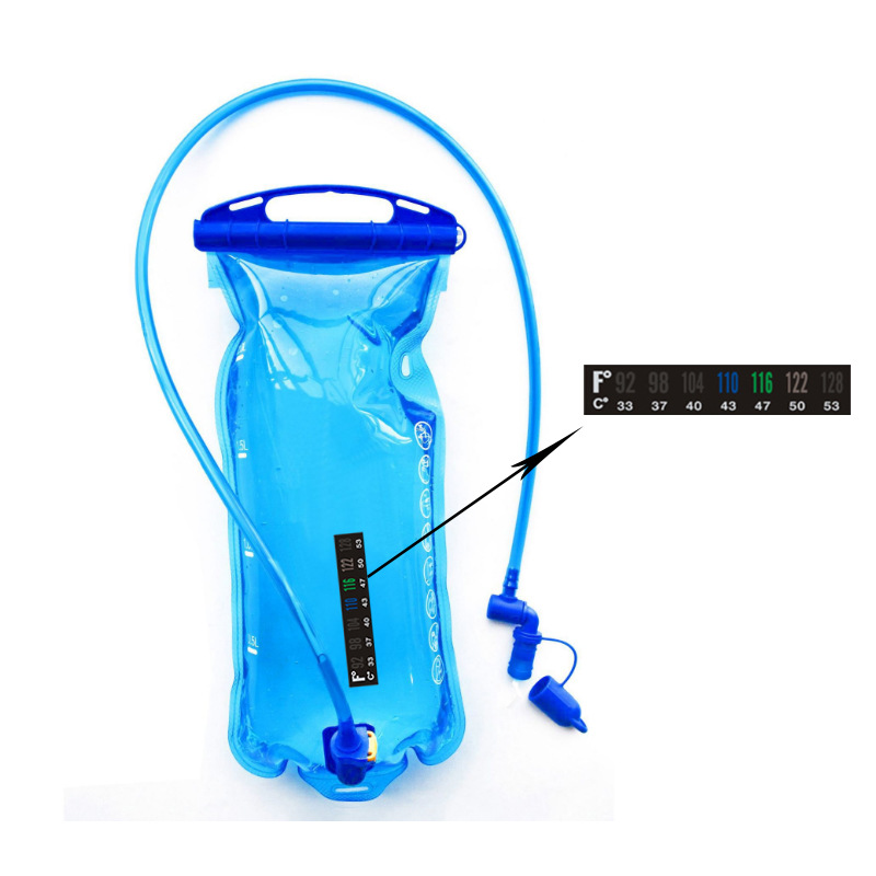 Sports water bag thermometer
