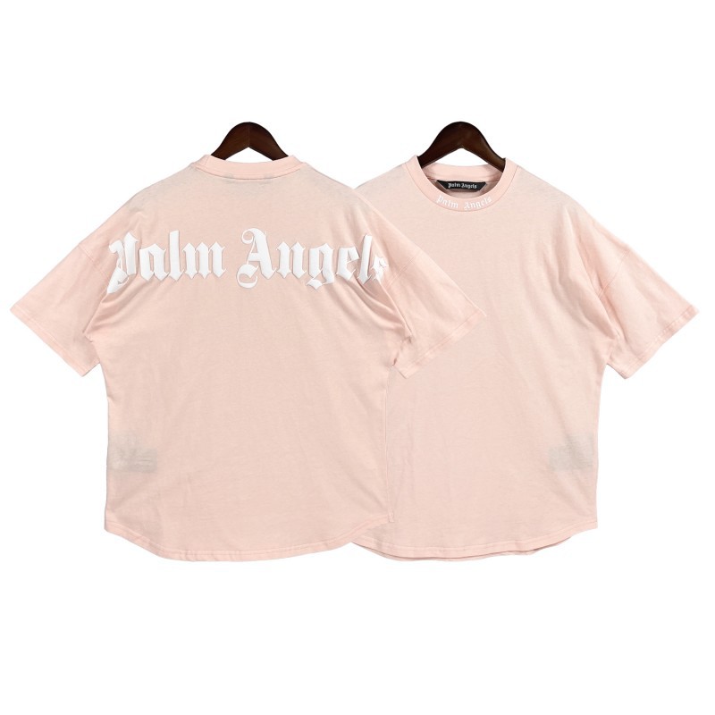 Venta al por mayor versión correcta de PA cabeza rota oso manga corta palmera High Street Tide marca manga murciélago espalda gran logo carta camiseta