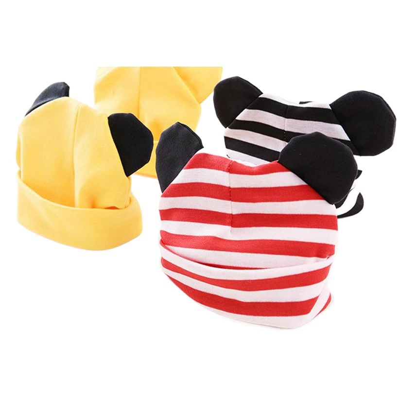 Весна осень и зима детская шапка Микки Маус пуловер с ушками Микки Мауса двухслойная теплая форма животного