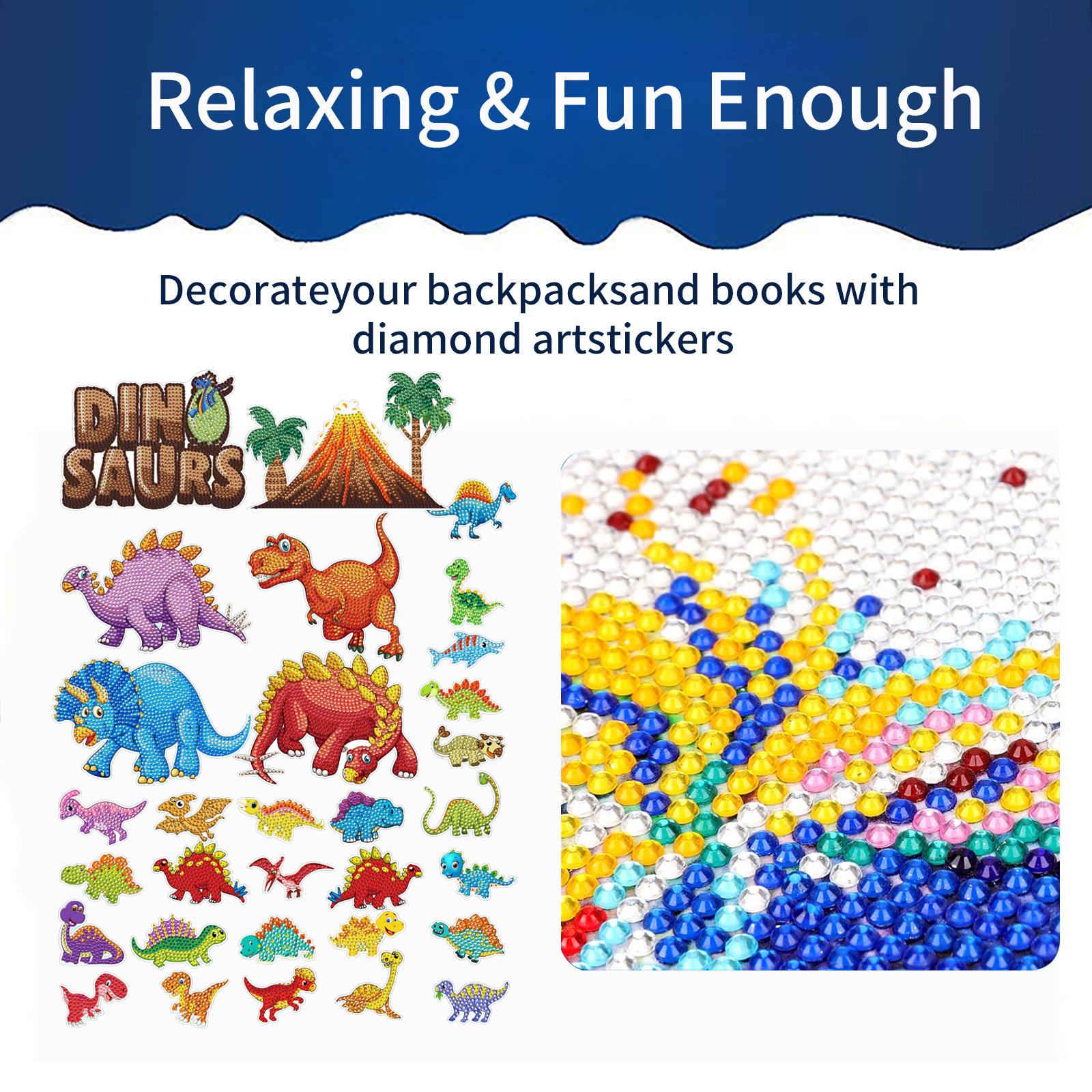 Superventas dinosaurio del Jurásico Tyrannosaurus Diamante pintura pegatinas gratis DIY pintura pegatinas de pared de dibujos animados hechos a mano de cristal brillante diamante