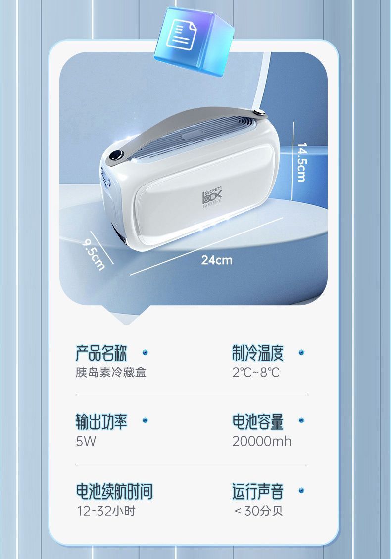 Refrigerator Box for Insulin, Portable Medicine Special Rechargeable Battery, Portable Car Mini Refrigerator