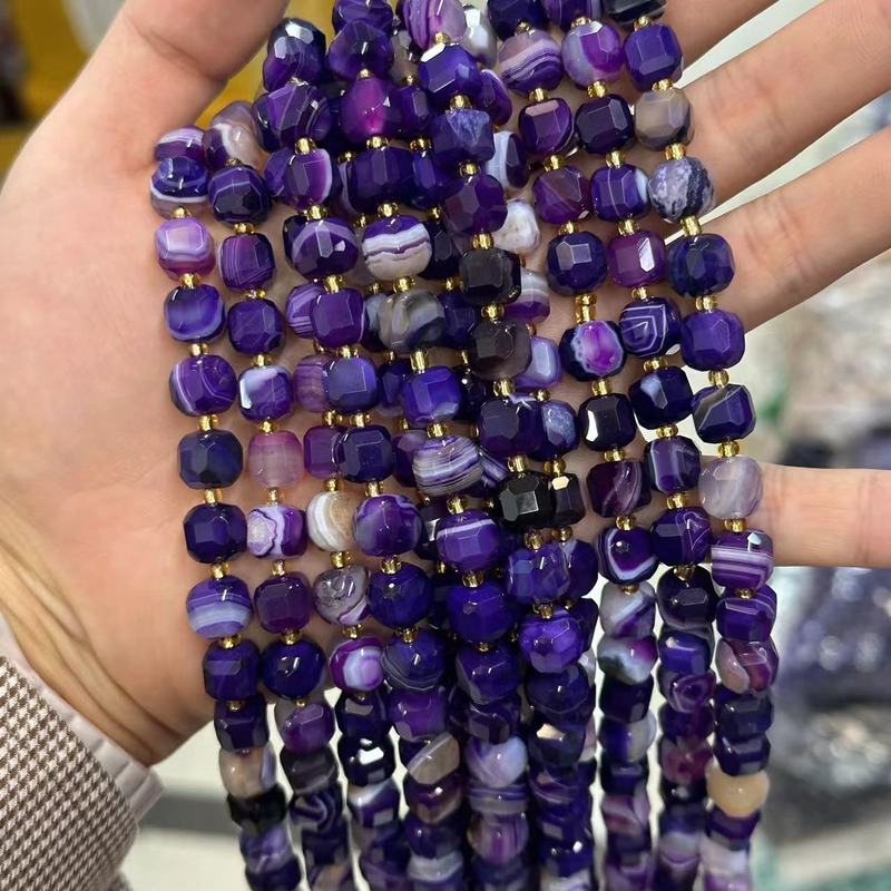 天然石角糖8mmブロック正方形瑪瑙水晶DIYアクセサリーアクセサリー半製品ビーズビーズ|undefined
